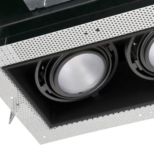 Black Interior With White Trim Jesco Lighting MG1650-1EWB Modulinear Directional Lighting For New Construction Double Gimbal 50W MR16 1-Light Linear